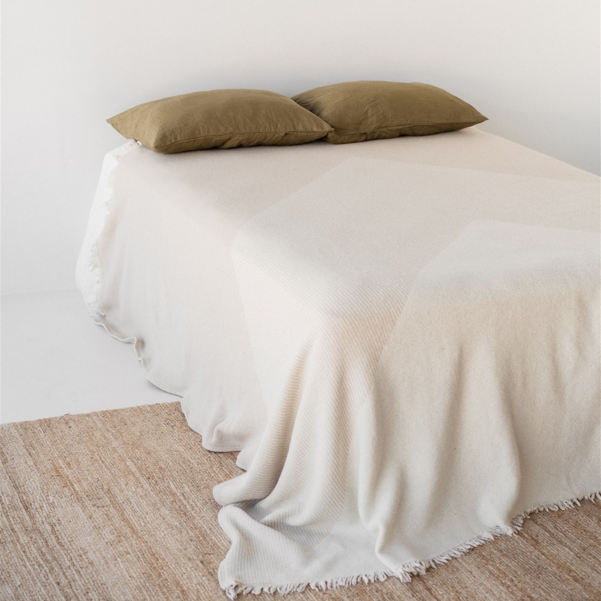 Foxtrot Home New Zealand Wool Bedspread t in Pampas
