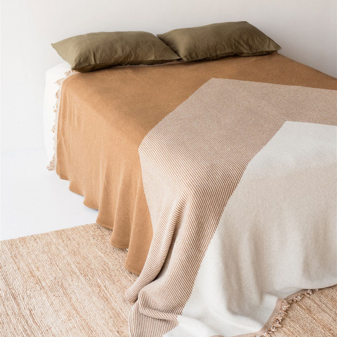 Foxtrot Home New Zealand Wool Bedspread in Ginger Honey
