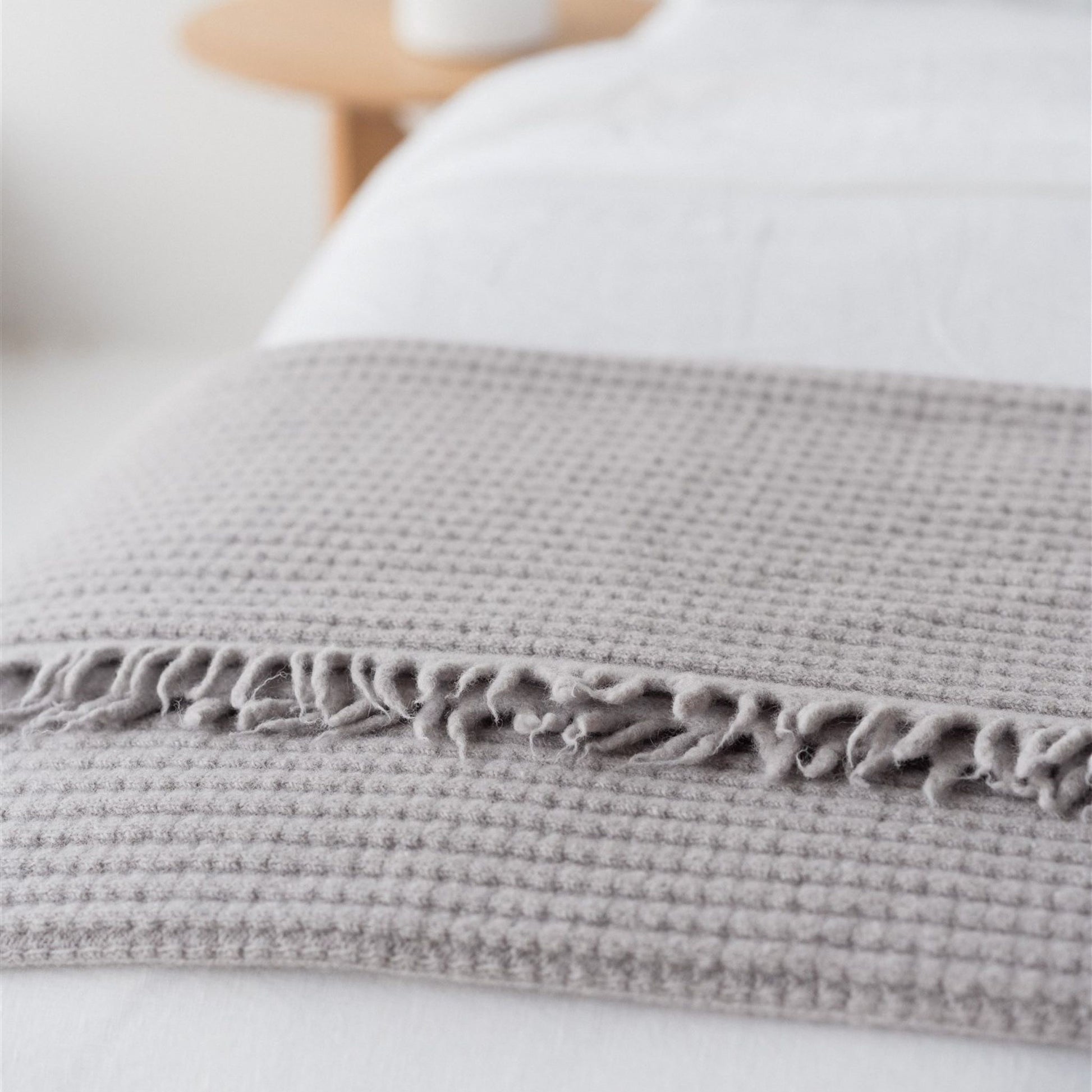 Foxtrot Home New Zealand Wool Throw Blanket Cloud