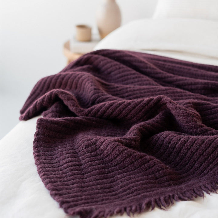 Foxtrot Home New Zealand Wool Throw Blanket Fig