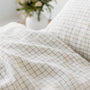 Foxtrot Home French Flax Linen Cactus Grid Duvet