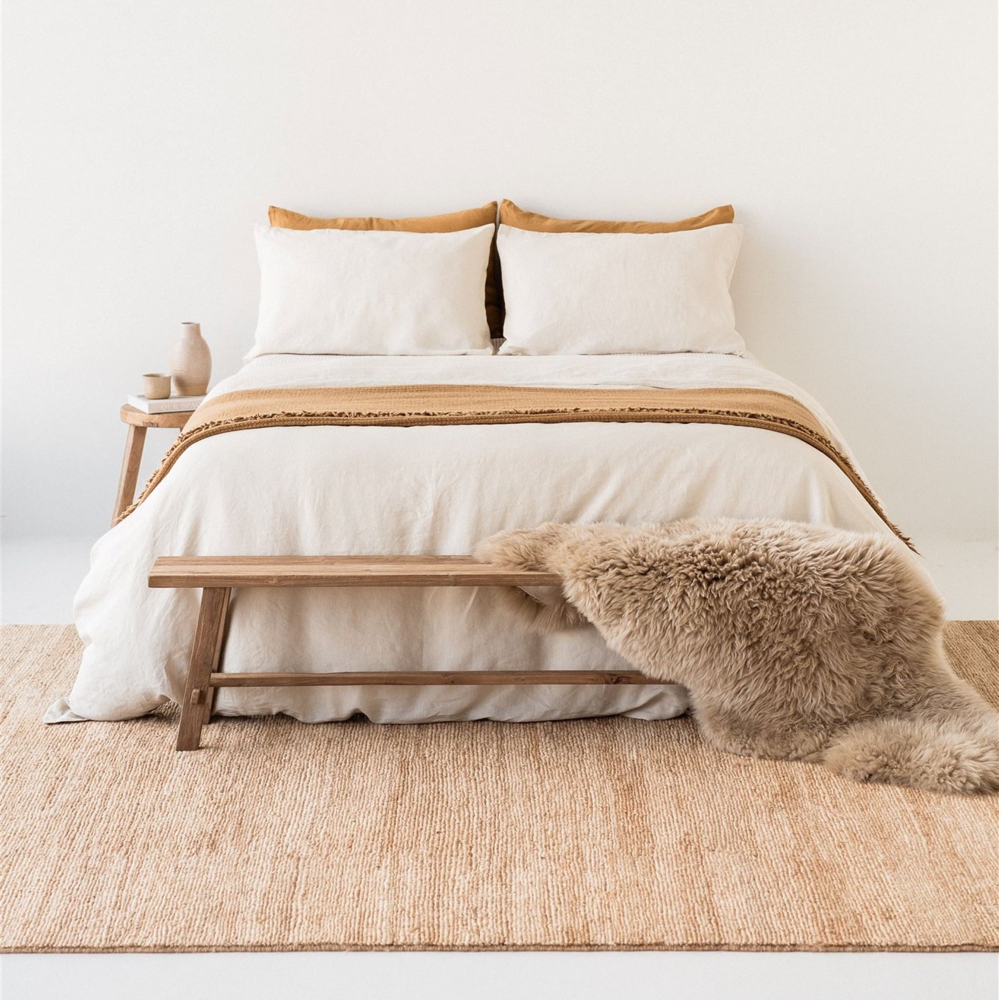 Foxtrot Home New Zealand Wool Throw Blanket Ginger Honey