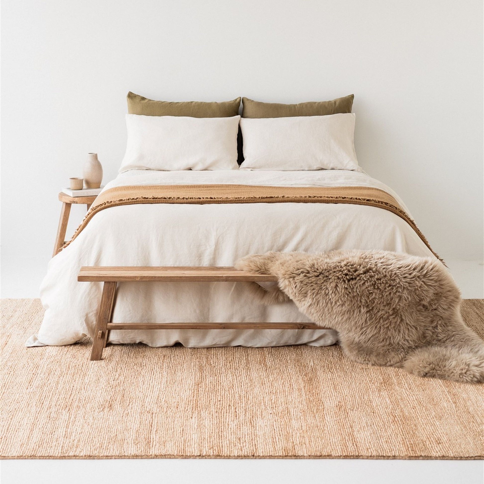 Foxtrot Home New Zealand Wool Throw Blanket Ginger Honey