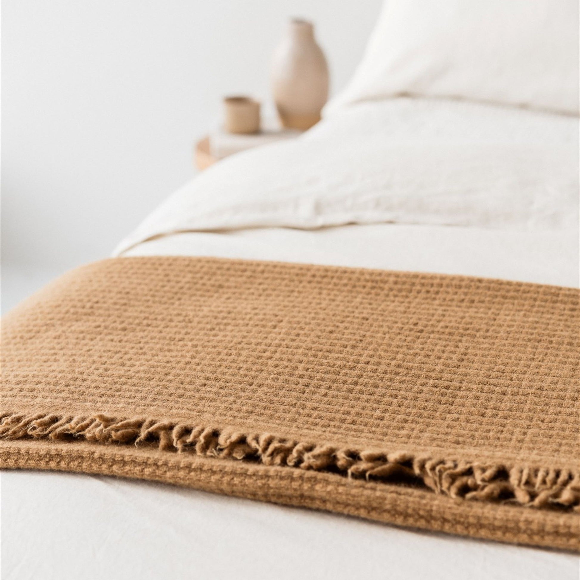 Foxtrot Home New Zealand Wool Throw Blanket Ginger Honey