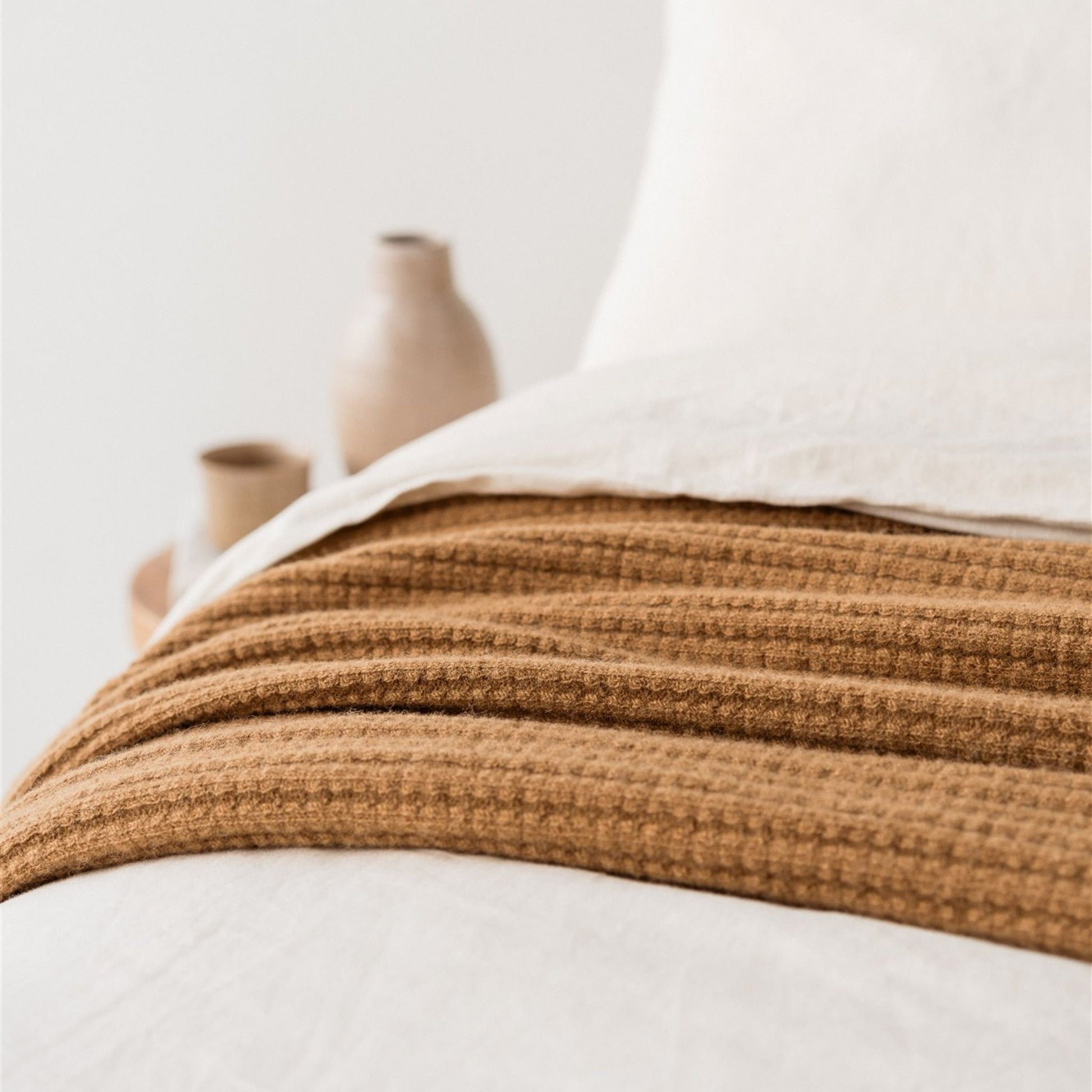 Foxtrot Home New Zealand Wool Throw Blanket Ginger Honey