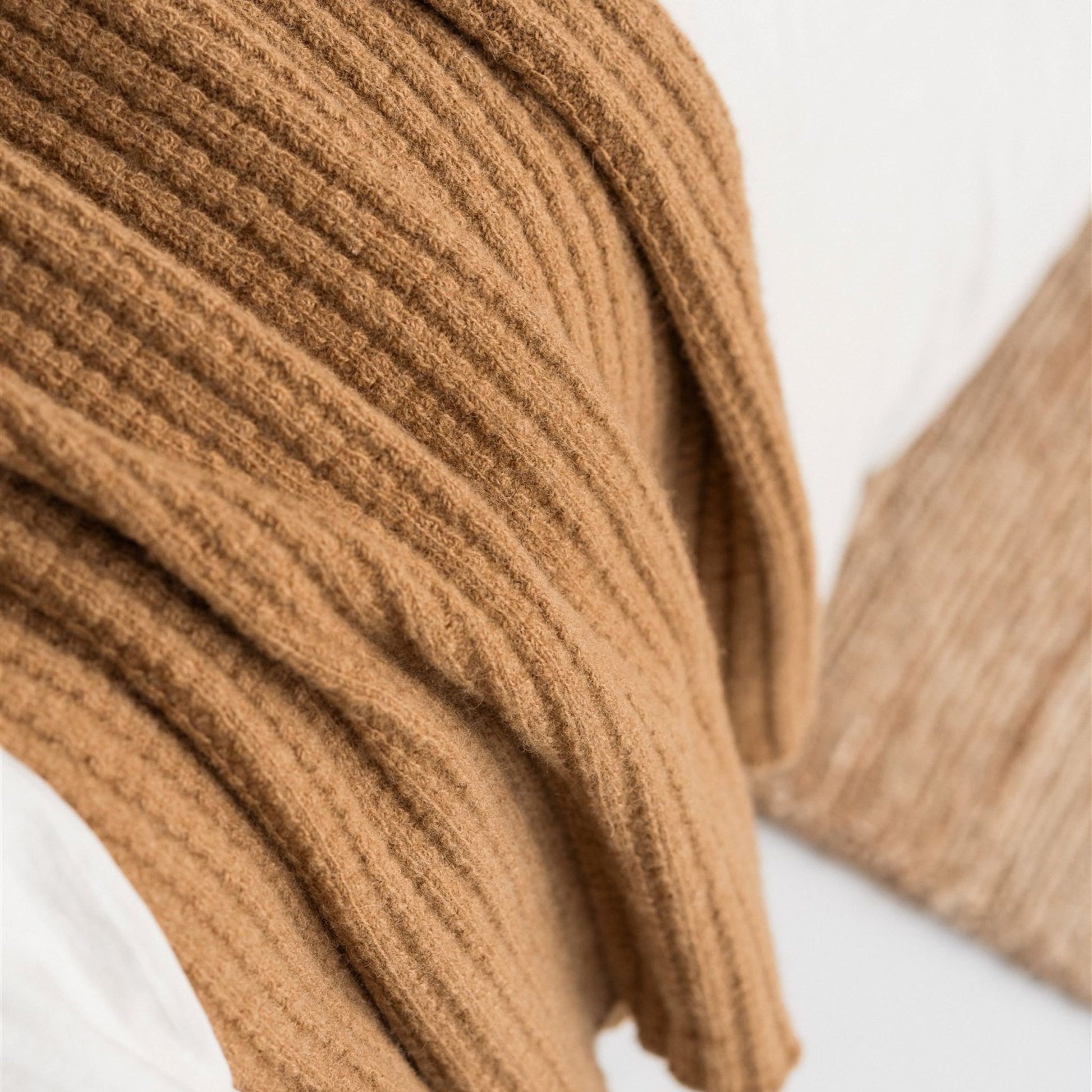 Foxtrot Home New Zealand Wool Throw Blanket Ginger Honey
