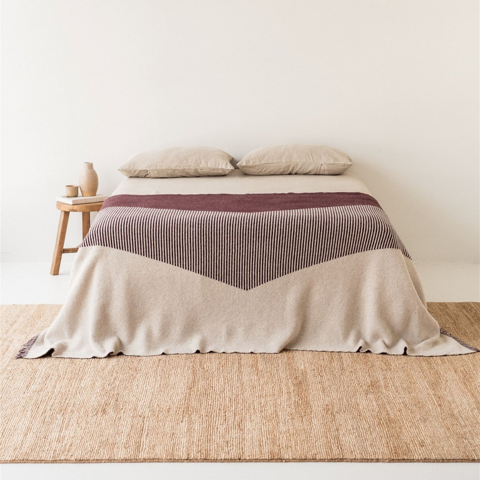 Foxtrot Home New Zealand Wool Throw Blanket Geometric Fig