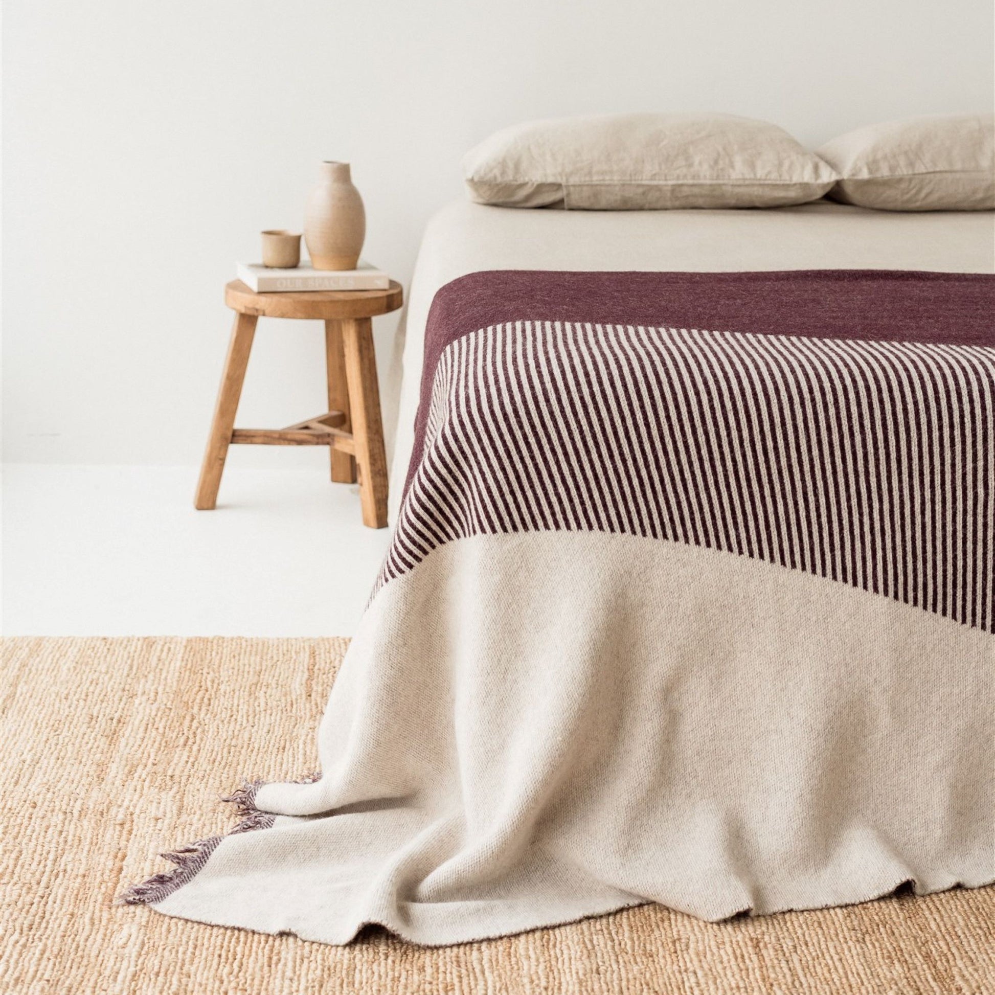 Foxtrot Home New Zealand Wool Throw Blanket Geometric Fig