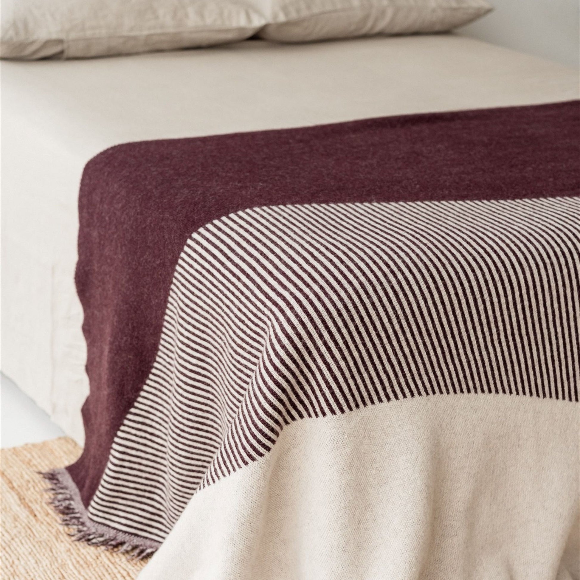 Foxtrot Home New Zealand Wool Throw Blanket Geometric Fig