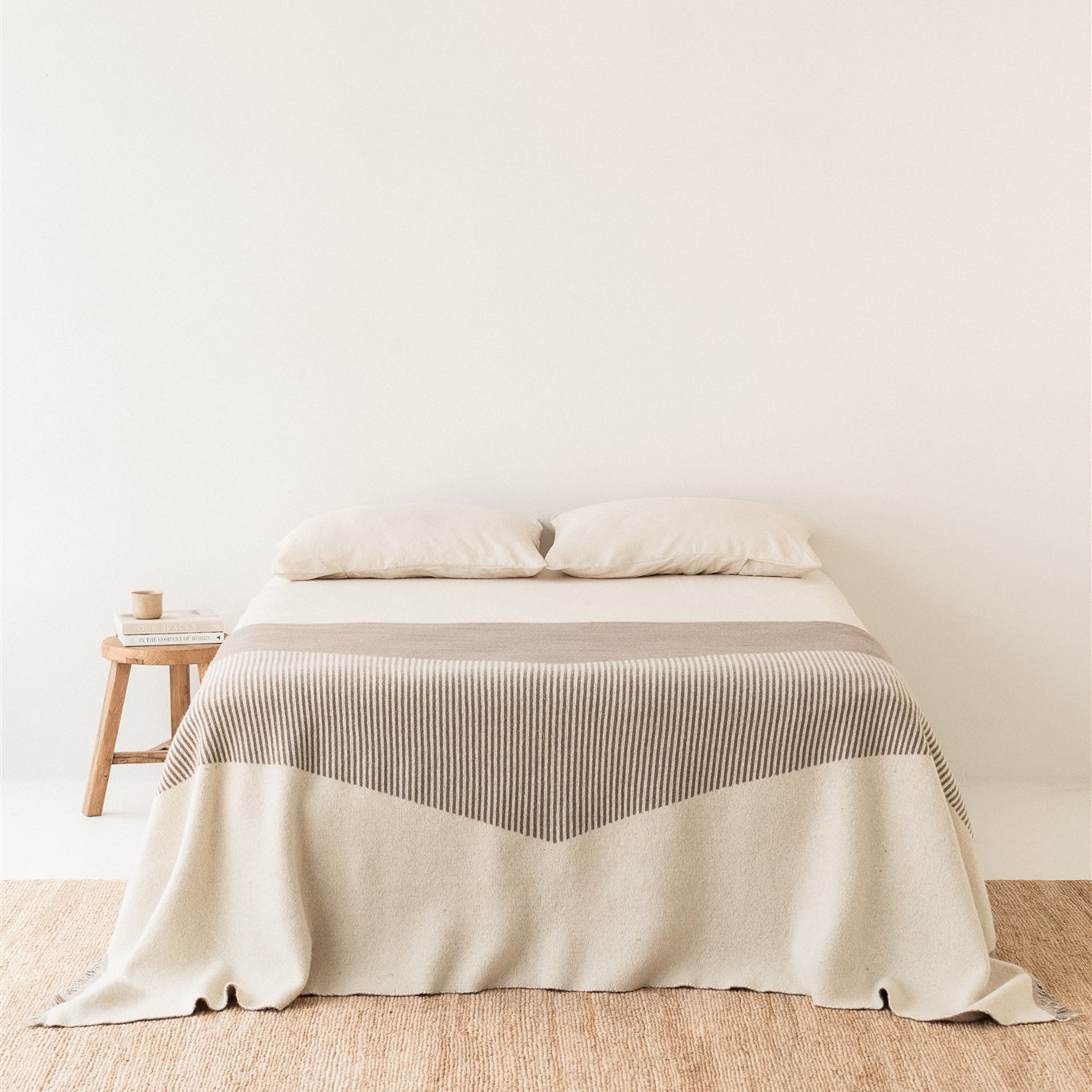 Mushroom Geometric Wool Throw Blanket