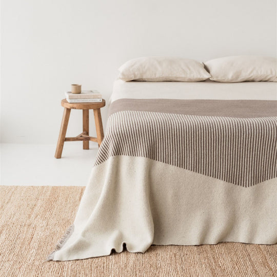 Mushroom Geometric Wool Throw Blanket