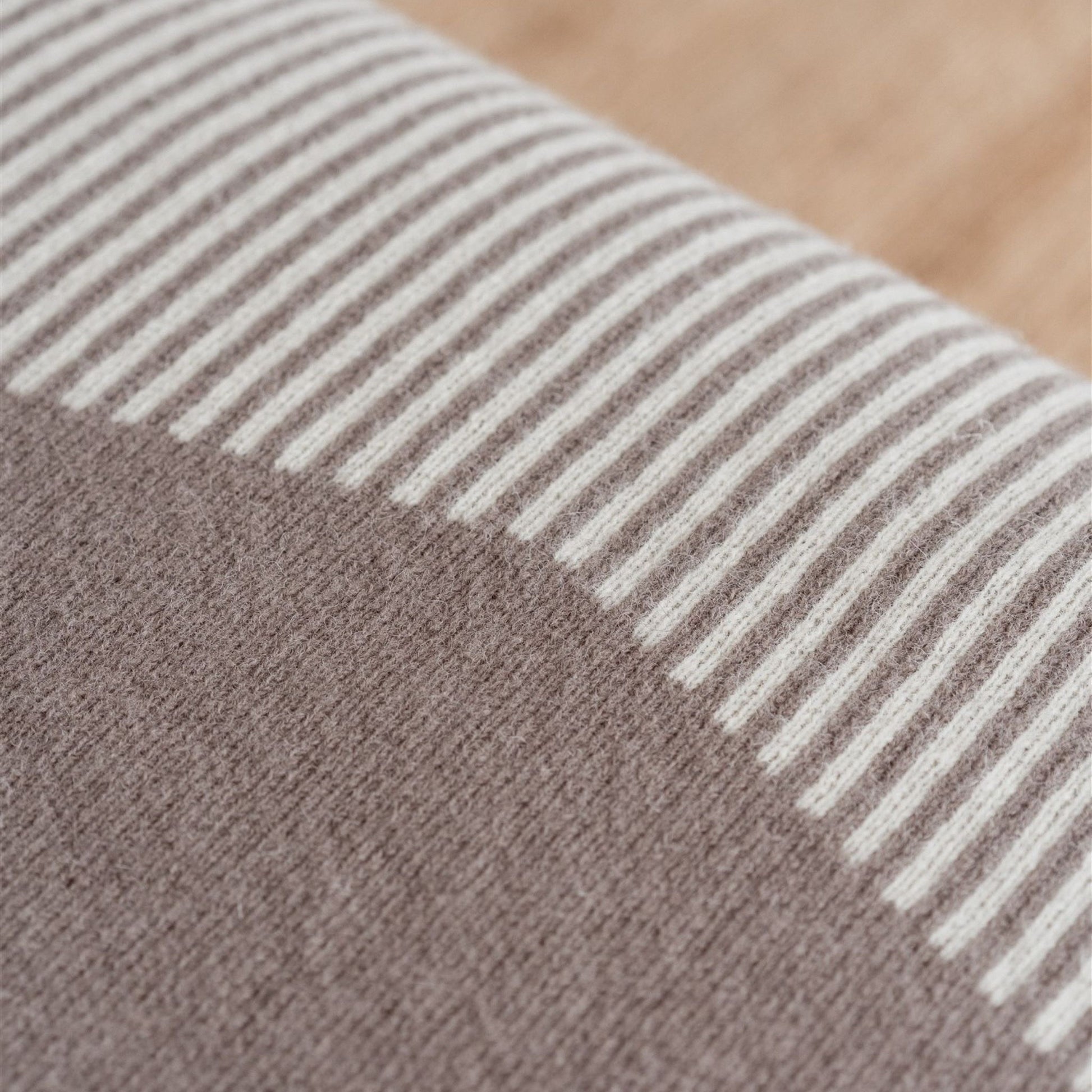 Foxtrot Home New Zealand Wool Throw Blanket Geometric Mushroom