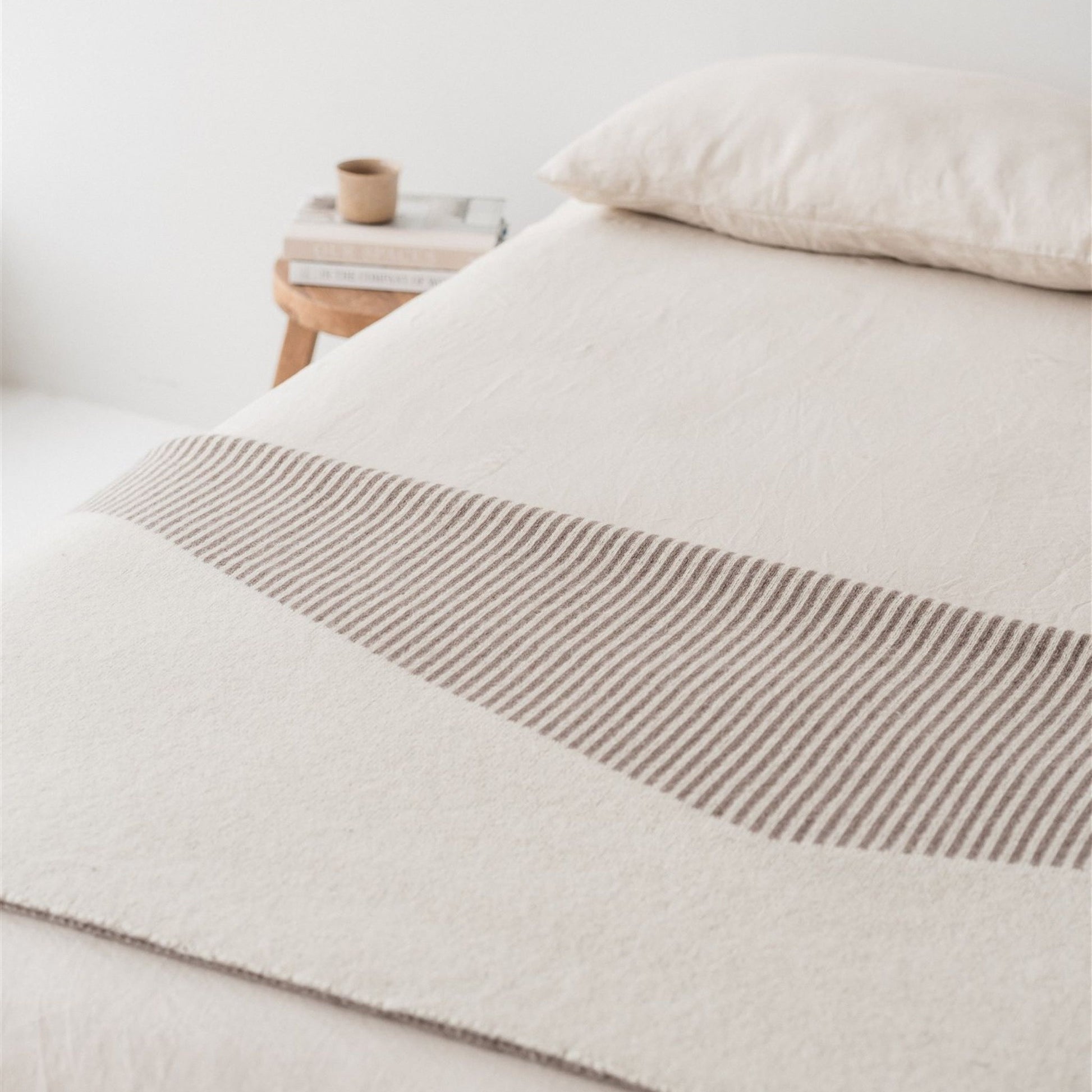 Foxtrot Home New Zealand Wool Throw Blanket Geometric Mushroom