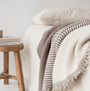Foxtrot Home New Zealand Wool Throw Blanket Geometric Mushroom