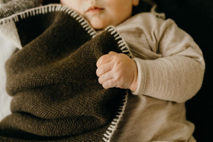 Olive Wool Baby Blanket