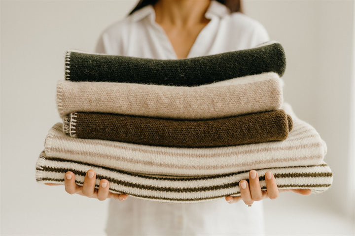 Navy Blue Wool Baby Blanket