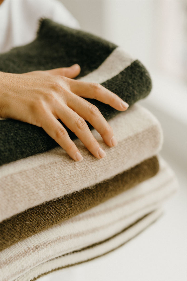 Navy Blue Wool Baby Blanket