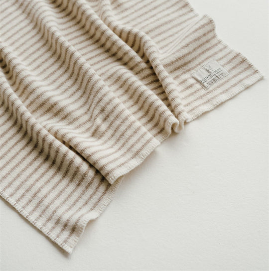 Sand Stripes Wool Baby Blanket