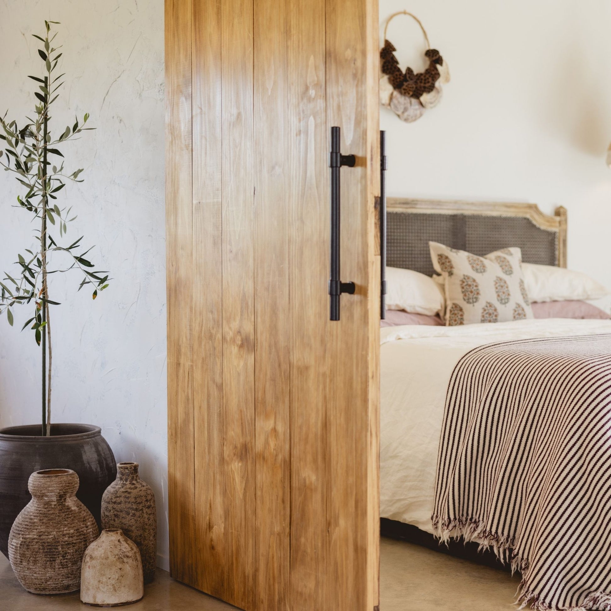 Fig Stripes Wool Throw Blanket