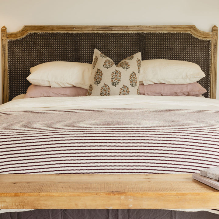 Fig Stripes Wool Throw Blanket