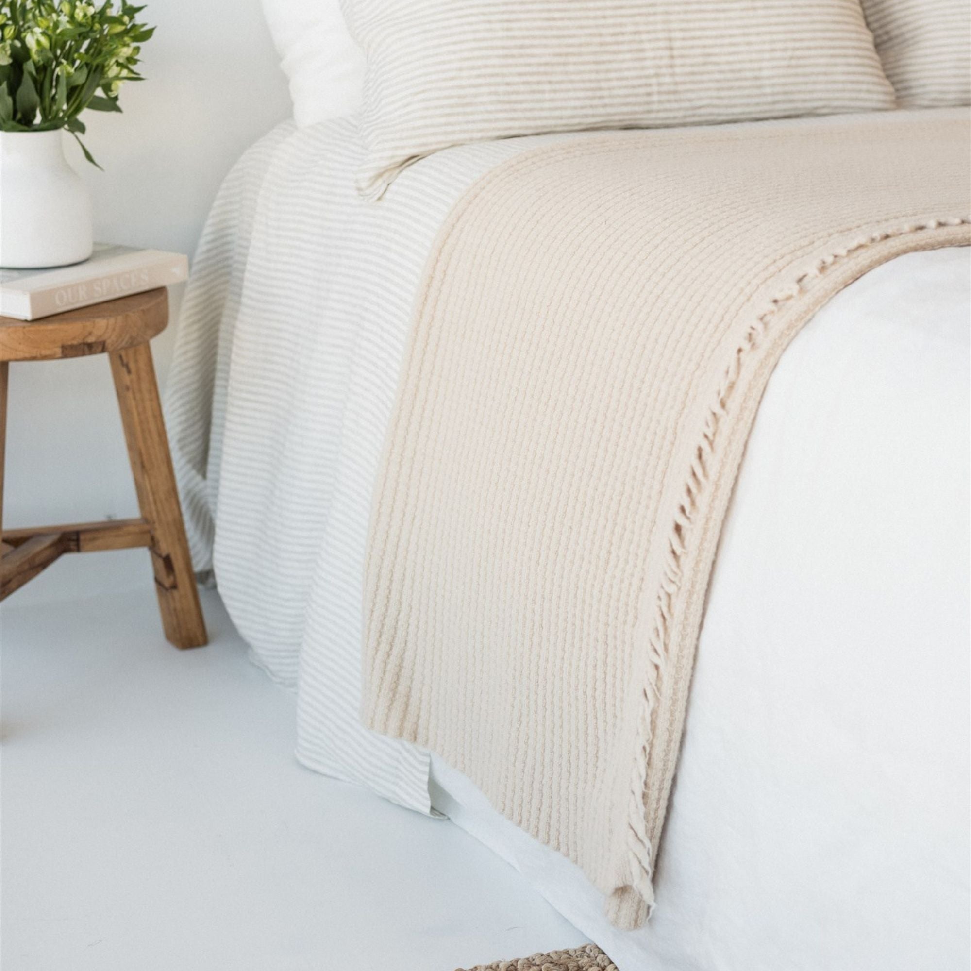 Foxtrot Home New Zealand Wool Throw Blanket in Birch