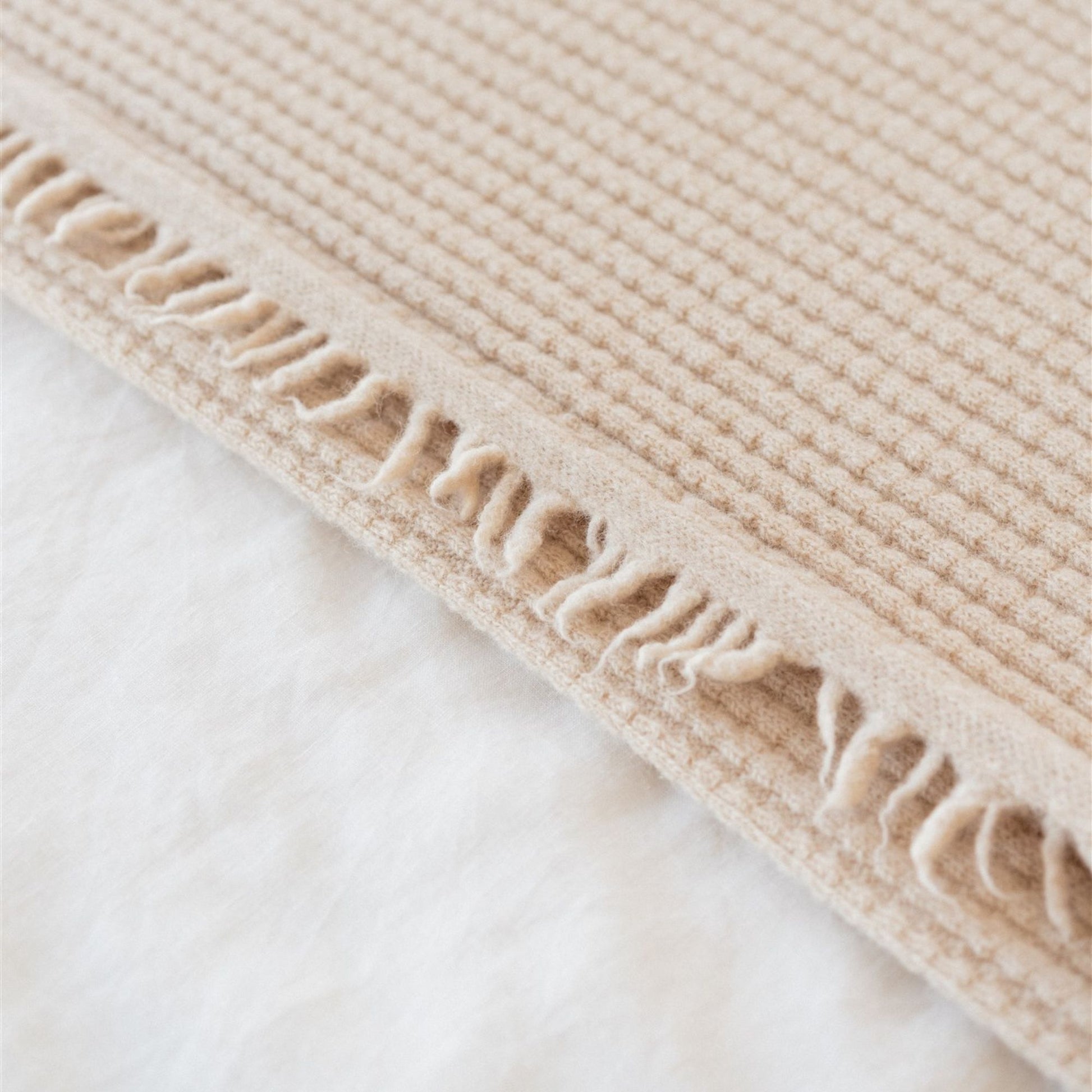 Foxtrot Home New Zealand Wool Throw Blanket in Birch