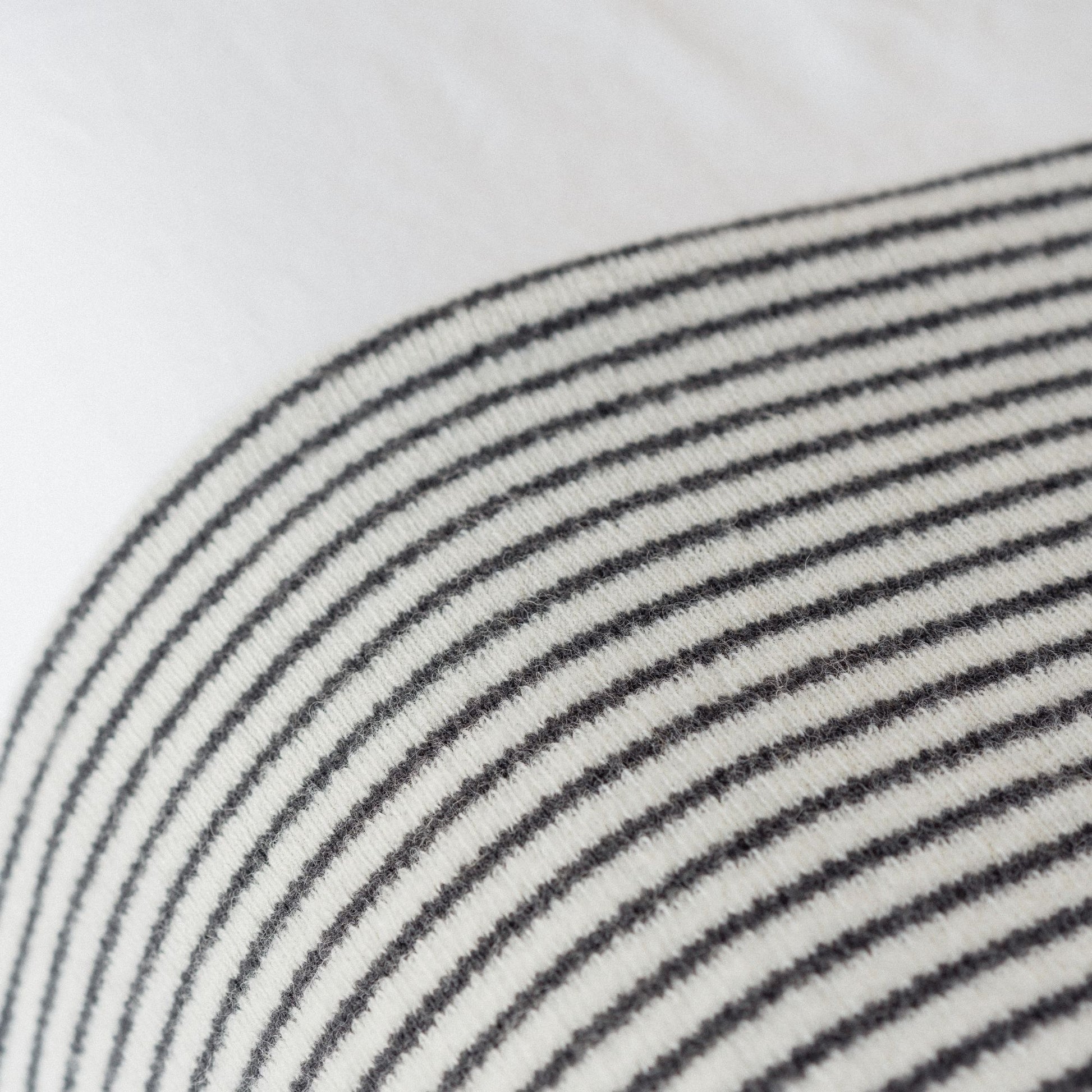 Foxtrot Home New Zealand Wool Throw Blanket in Charcoal Stripes