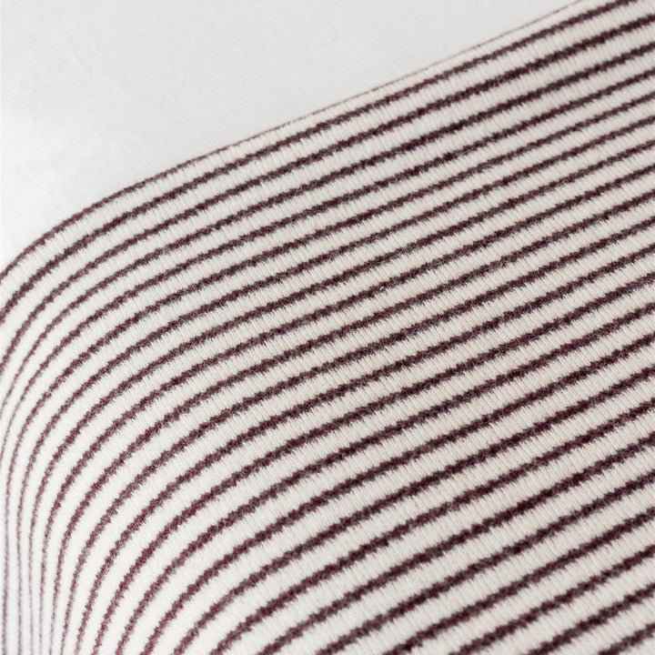 Foxtrot Home New Zealand Wool Throw Blanket in Fig Stripes