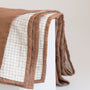 Foxtrot Home French Flax Linen Malt Brown & Malt Brown Grid Quilt