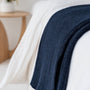 Foxtrot Home New Zealand Wool Throw Blanket in Navy
