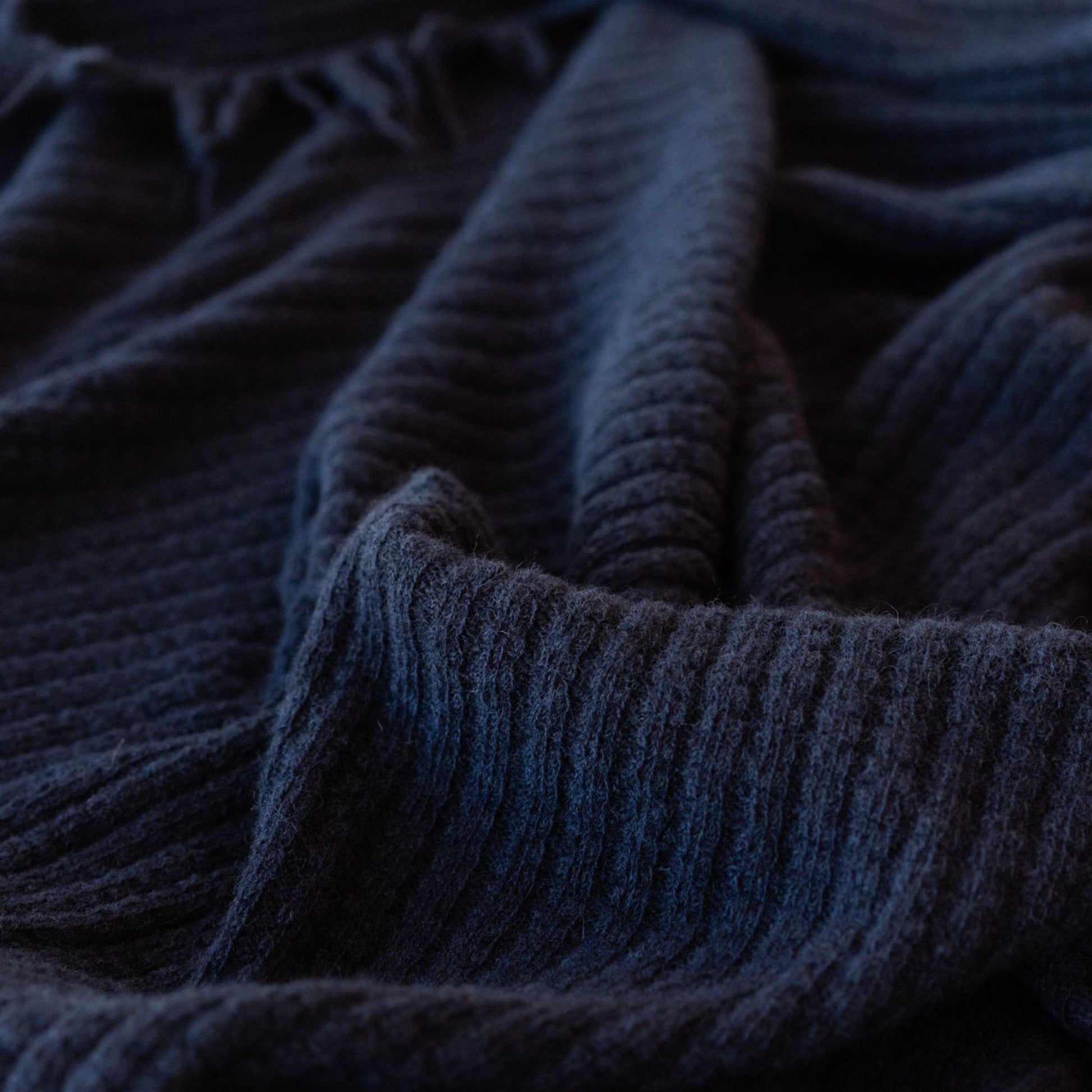 Foxtrot Home New Zealand Wool Throw Blanket in Navy