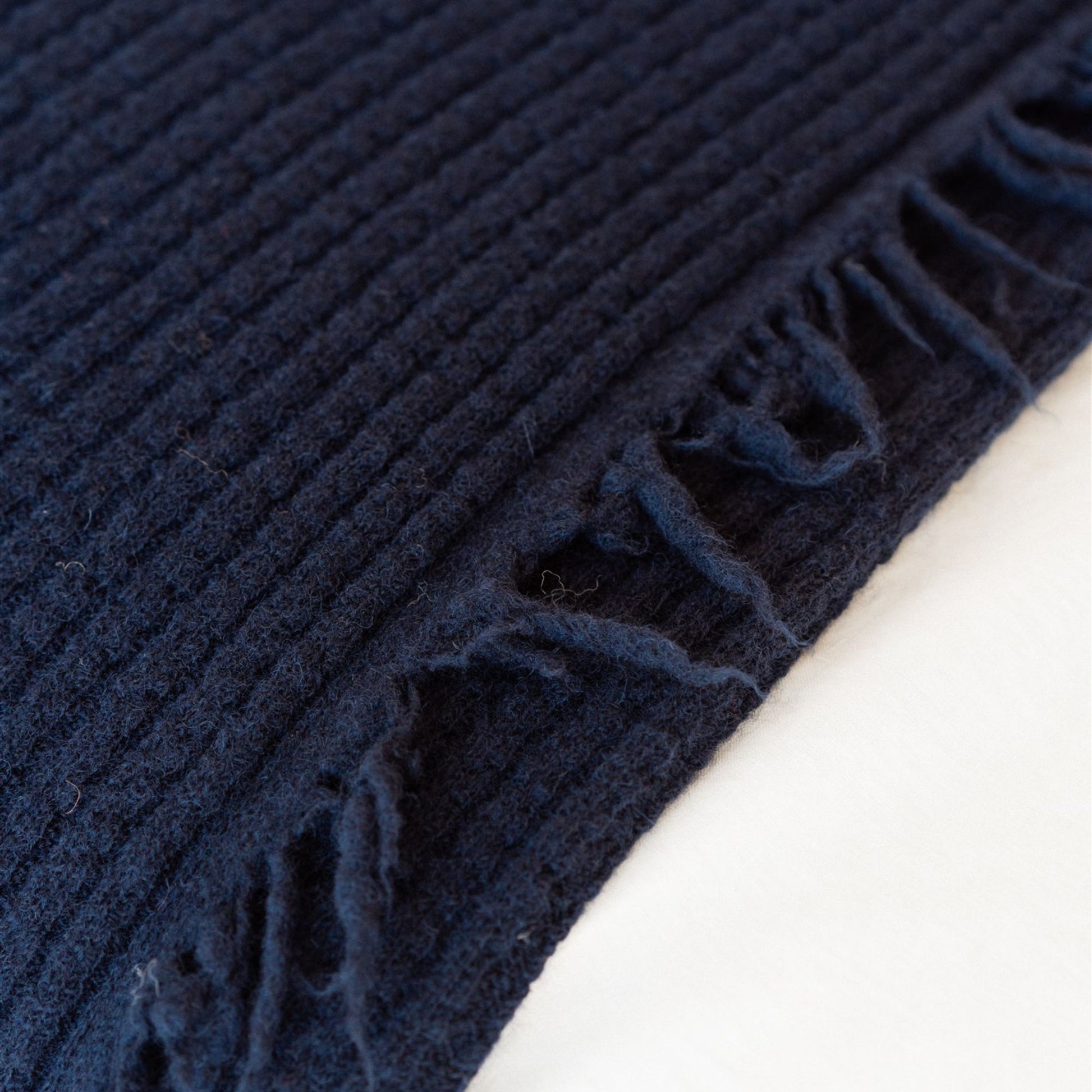 Foxtrot Home New Zealand Wool Throw Blanket in Navy