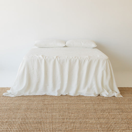 Off White Linen Fitted Sheet