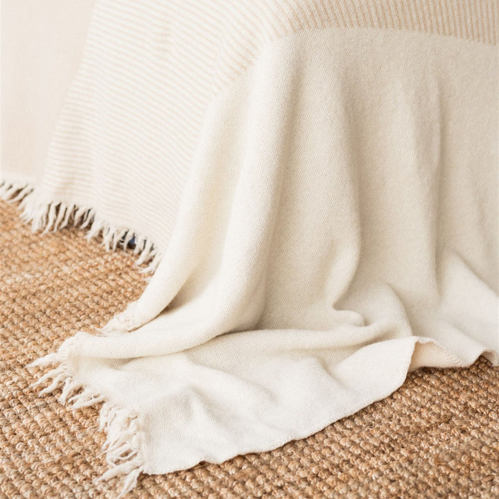 Foxtrot Home New Zealand Wool Throw Blanket in Pampas Geometric