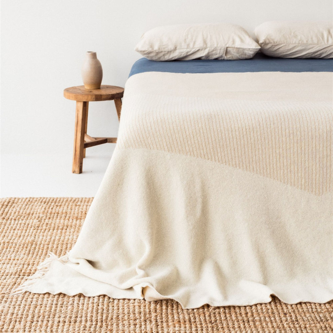 Foxtrot Home New Zealand Wool Throw Blanket in Pampas Geometric