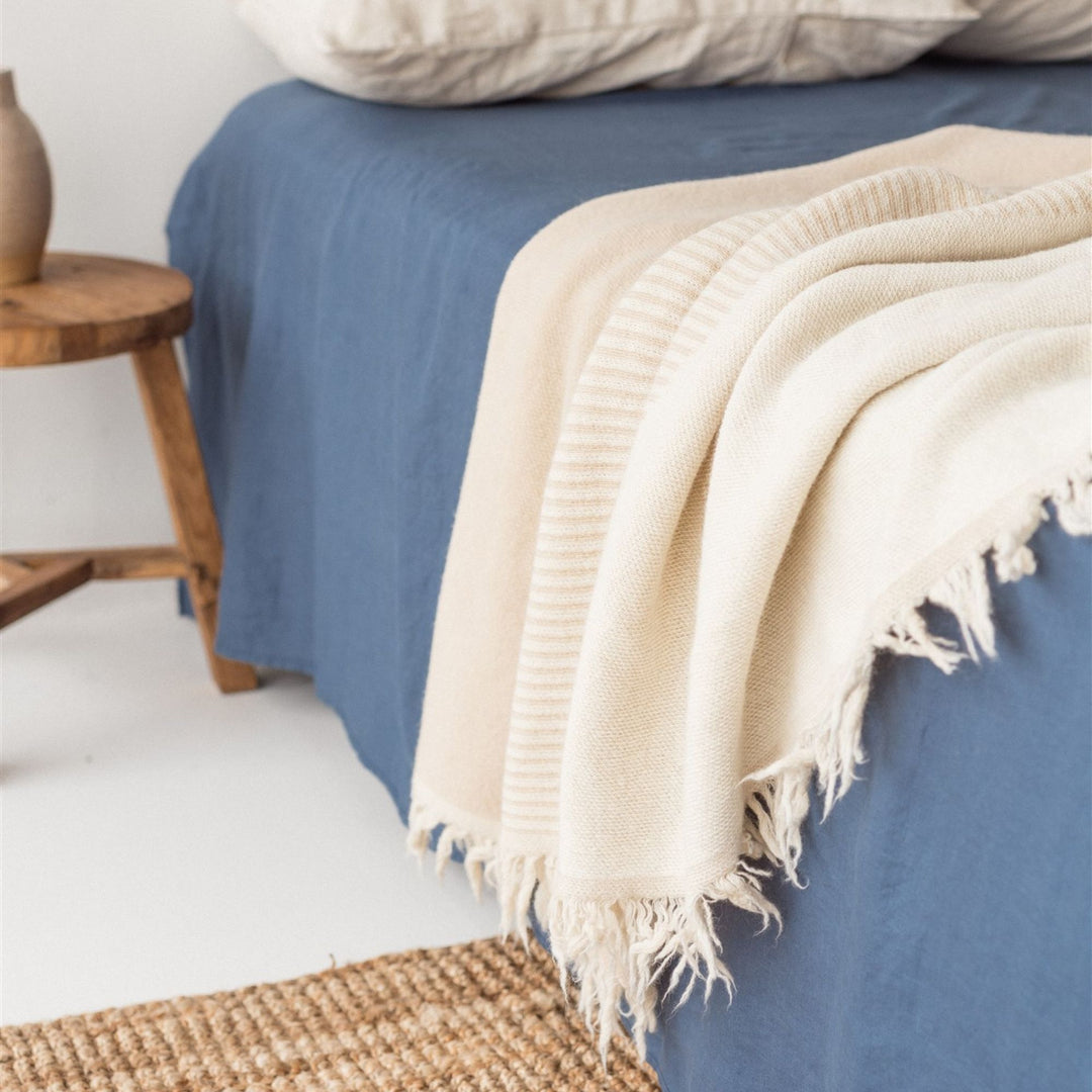 Foxtrot Home New Zealand Wool Throw Blanket in Pampas Geometric