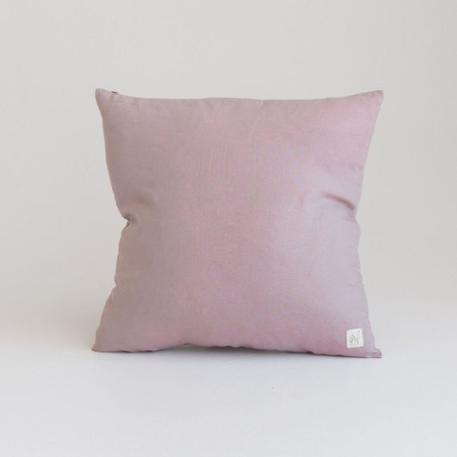 Foxtrot Home French Flax Linen styled in a bedroom with Rosewood Cushion Cover.