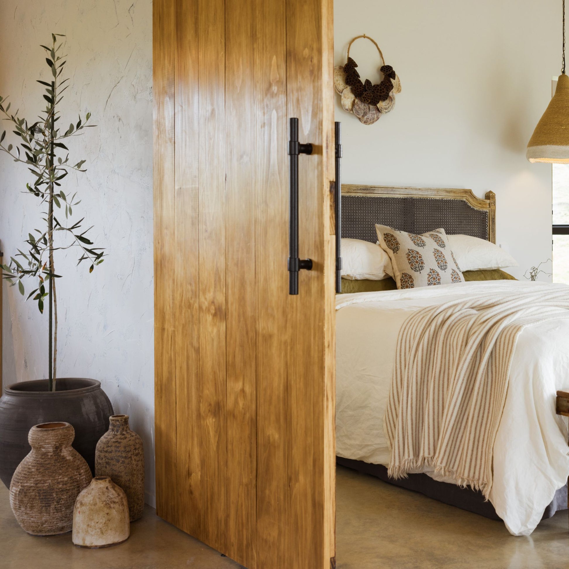 Foxtrot Home New Zealand Wool Blanket in Sand Stripes