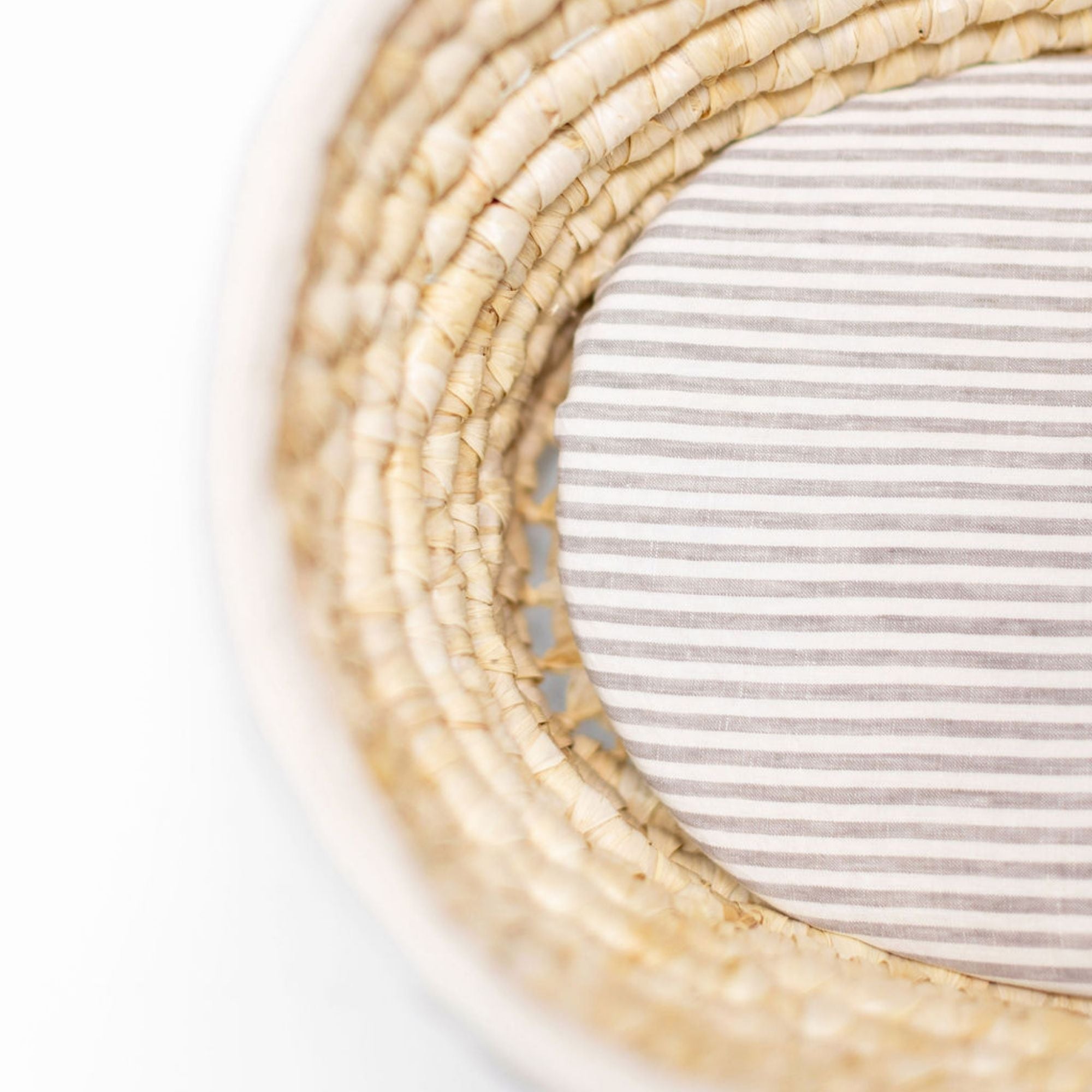 Grey Stripes Linen Cot/Bassinet Sheet