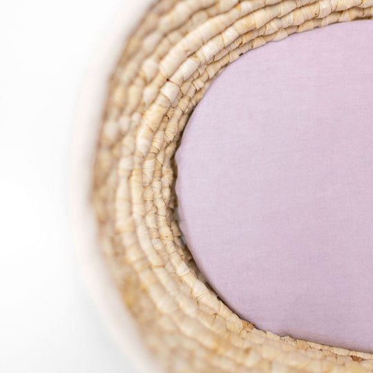 Lilac Linen Cot/Bassinet Sheet