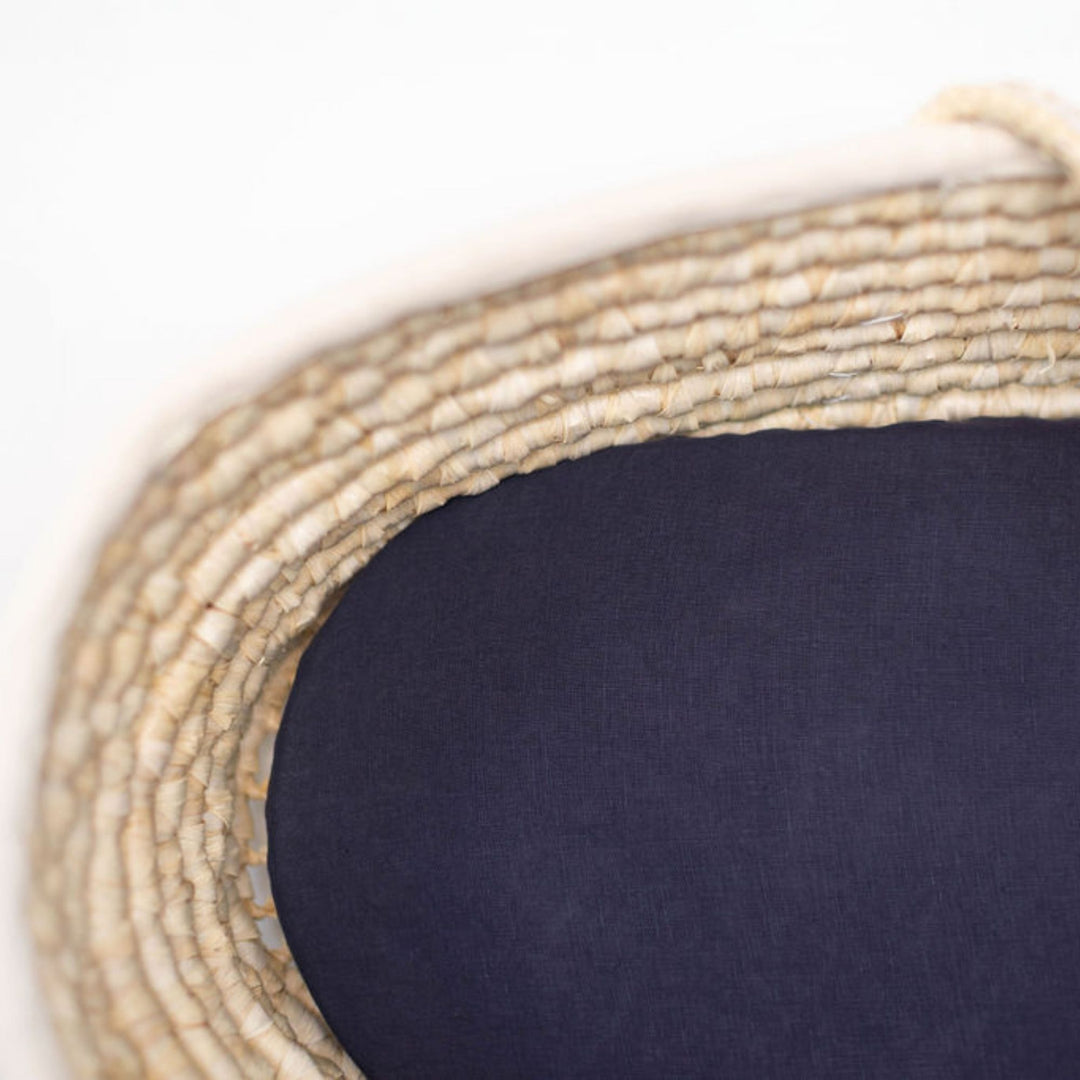 Midnight Blue Linen Cot/Bassinet Sheet