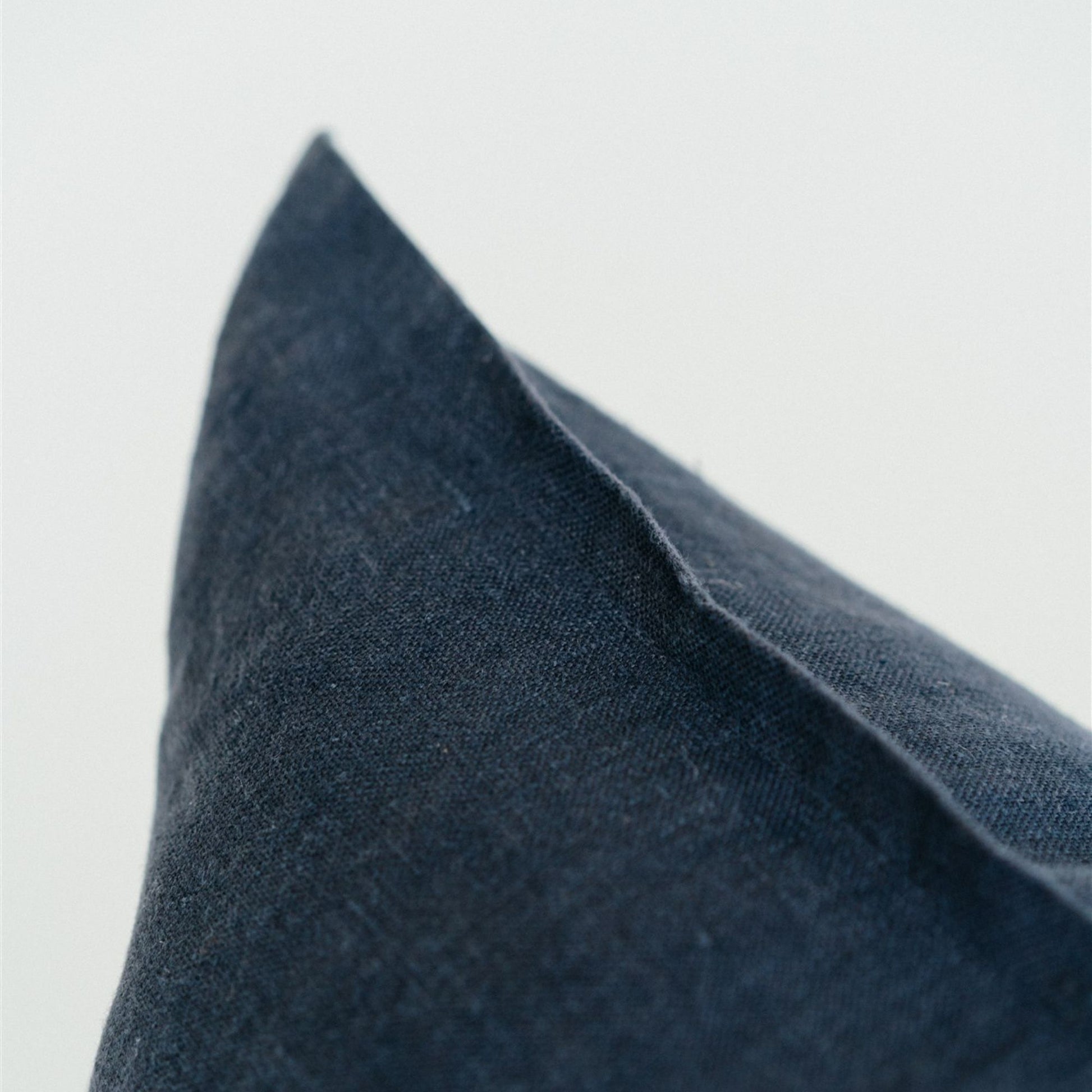 Foxtrot Home French Flax Linen styled with a Midnight Blue Cushion