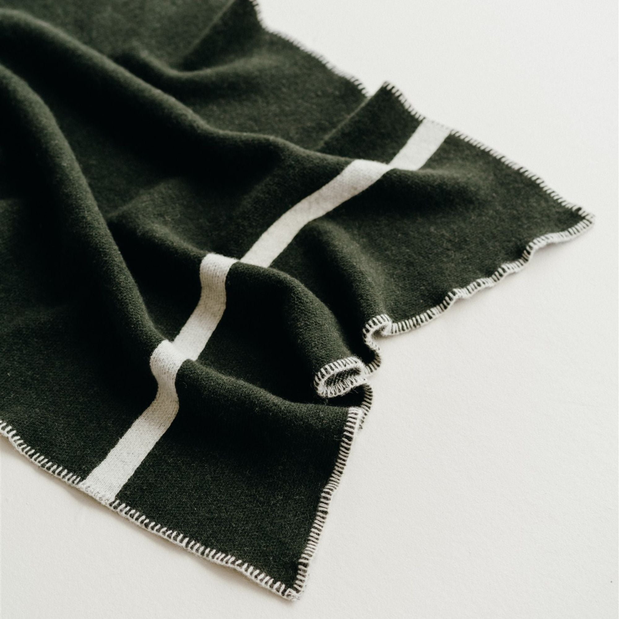 Foxtrot Home New Zealand Wool Knee Blanket in Moss Green