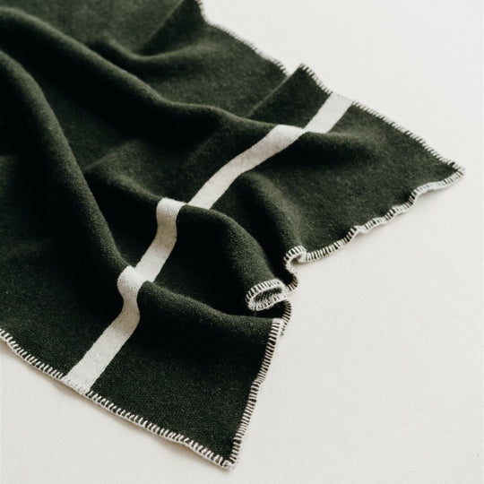 Moss Green Wool Baby Blanket
