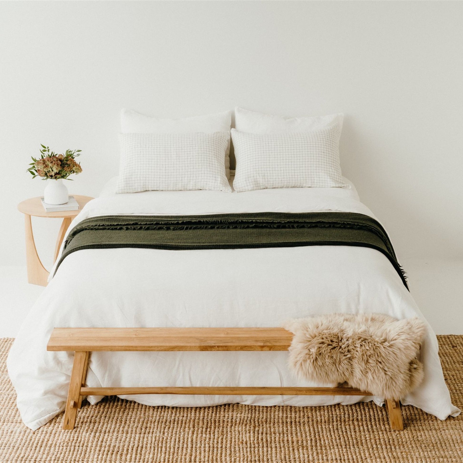 Foxtrot Home New Zealand Wool Throw Blanket Moss Green