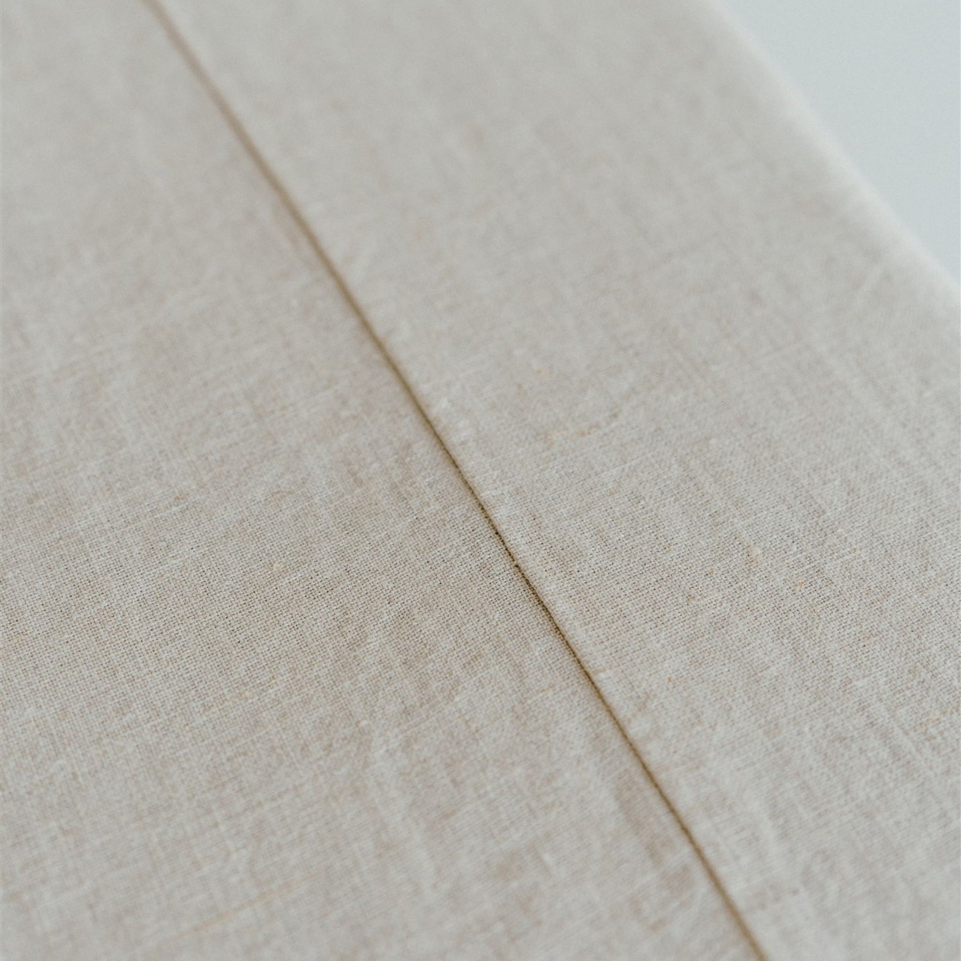 Foxtrot Home French Flax Linen styled in a bedroom with a Natural Bedspread