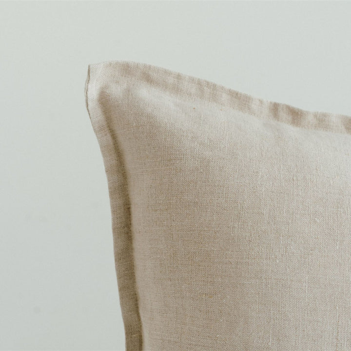Foxtrot Home French Flax Linen styled with a Natural Cushion