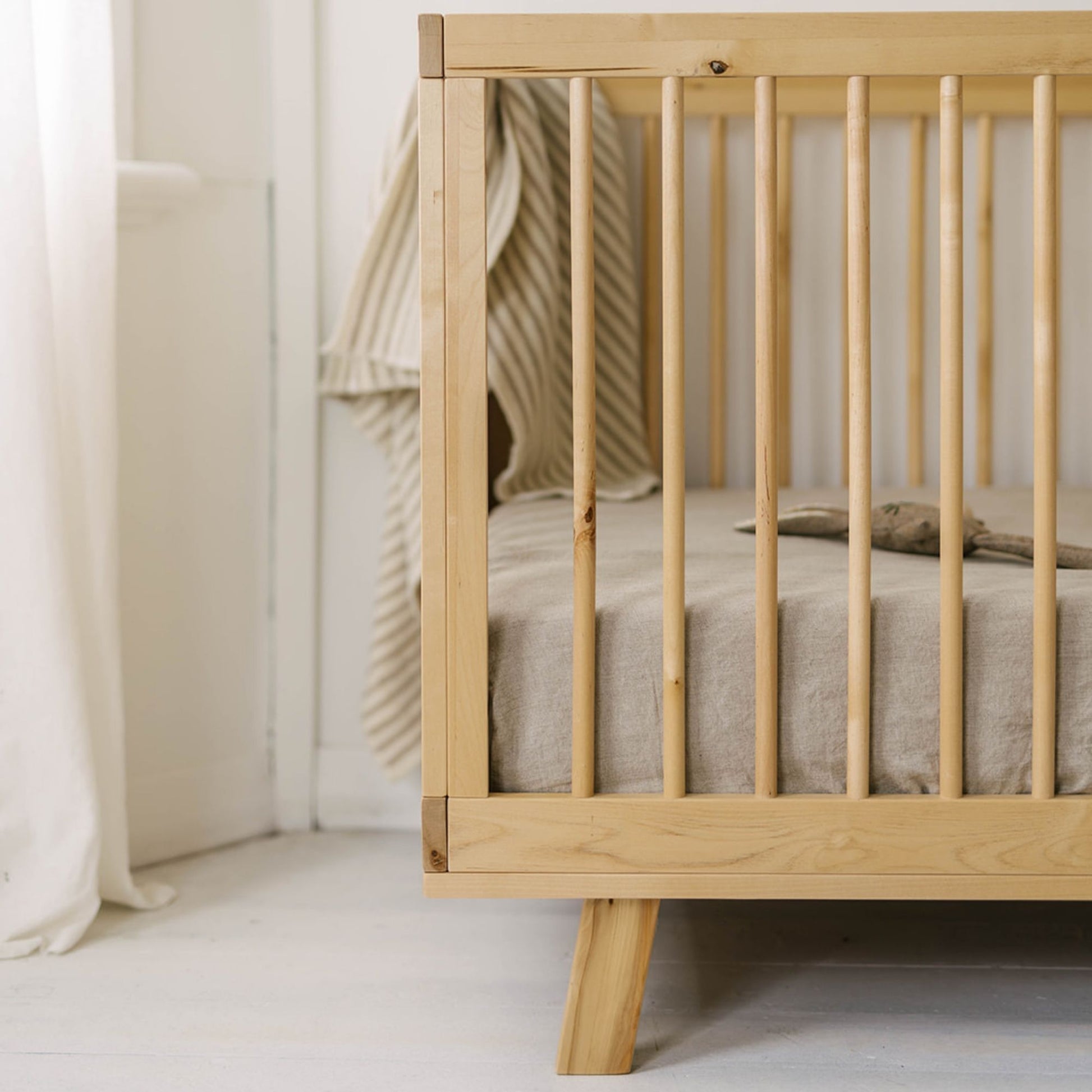 Natural Linen Cot/Bassinet Sheet