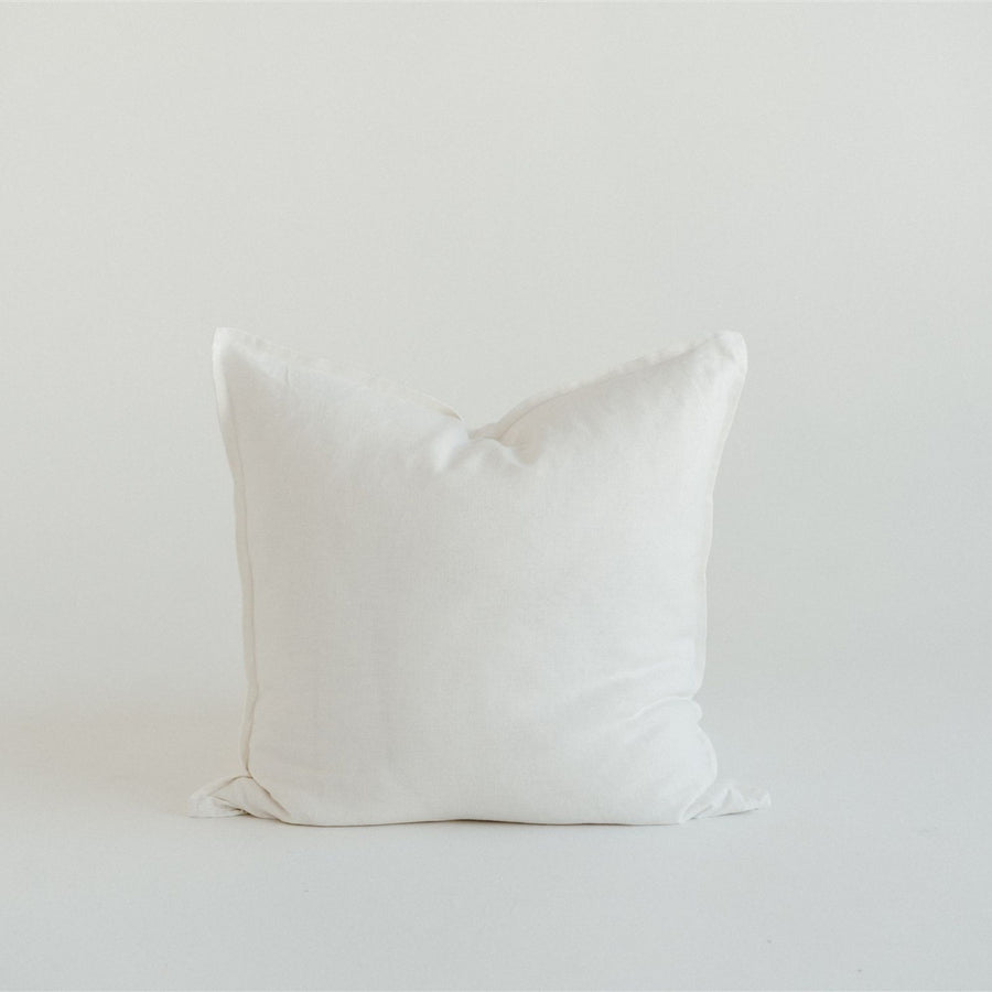 Foxtrot Home French Flax Linen styled with an Off White Cushion