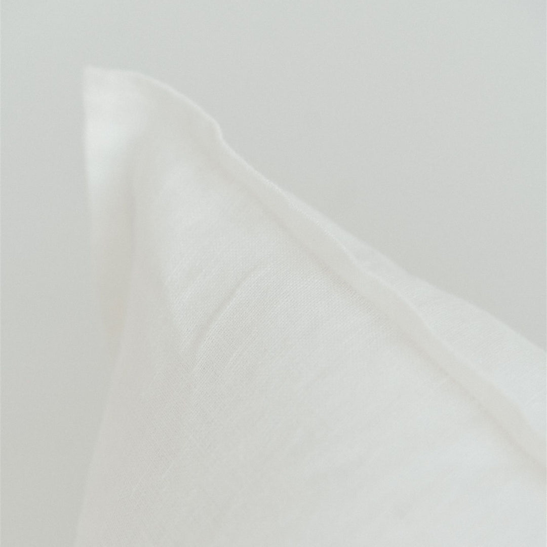 Foxtrot Home French Flax Linen styled with an Off White Cushion
